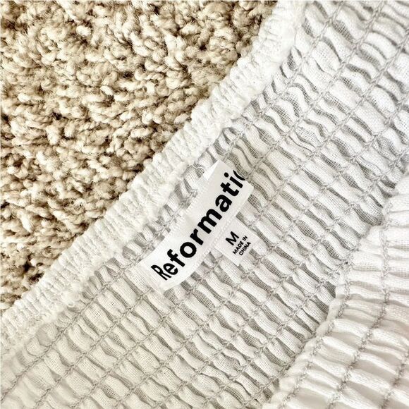 Reformation Tavi Linen Dress Short Sleeve Size Medium NWT - Picture 12 of 14